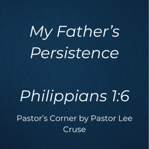 Philippians 1:6 being confident of this very thing, that He who has begun a good work in you will complete it until the day of Jesus Christ; How wonderful it is to really know that your Heavenly Father won’t give up on you. I think that too many have a wrong concept of God the Father. I have in the many years that I have pastored, dealt with people who have been taught that if they fall and sin, that God turns His back on them. So, many that have come to me through the years and have asked for counseling, a great percentage of them come and the conversation eventually come to one question, does the Lord still love me? Blessed child of God, the Lord God, the Father who gave His Son for you, will not give up on people. Our Lord Jesus demonstrated that one fact over and over again. Peter who denied Him, the women caught in the act of adultery, and Jesus tells the story of a Prodigal Son and what did the Father in that story do? He ran to meet the boy who had insulted his Father and had blown his fathers hard earned money. Jesus tells us that story and the emphasis is simply on the Father. It is the Father that goes after the lost lamb, it is the Father that hunts and cleans the floor until He finds that lost coin. The Apostle Paul who said II Timothy 1:12 For this reason I also suffer these things; nevertheless I am not ashamed, for I know whom I have believed and am persuaded that He is able to keep what I have committed to Him until that Day. How we need to take just what our Lord says. John 6:37 He tell us that He will in no way cast out. In John 10:28 He gives us eternal life, and they will never perish, nether can they be plucked out of His hand. Do I understand how the Lord can love somebody like me and forgive me even though I have failed Him time and time again? But this is our Father in Heaven. Pastor Lee that hopes that we will realize that when we fail that we run to our loving Father who wants us to come to Him, like a child coming to his father with a broken toy.